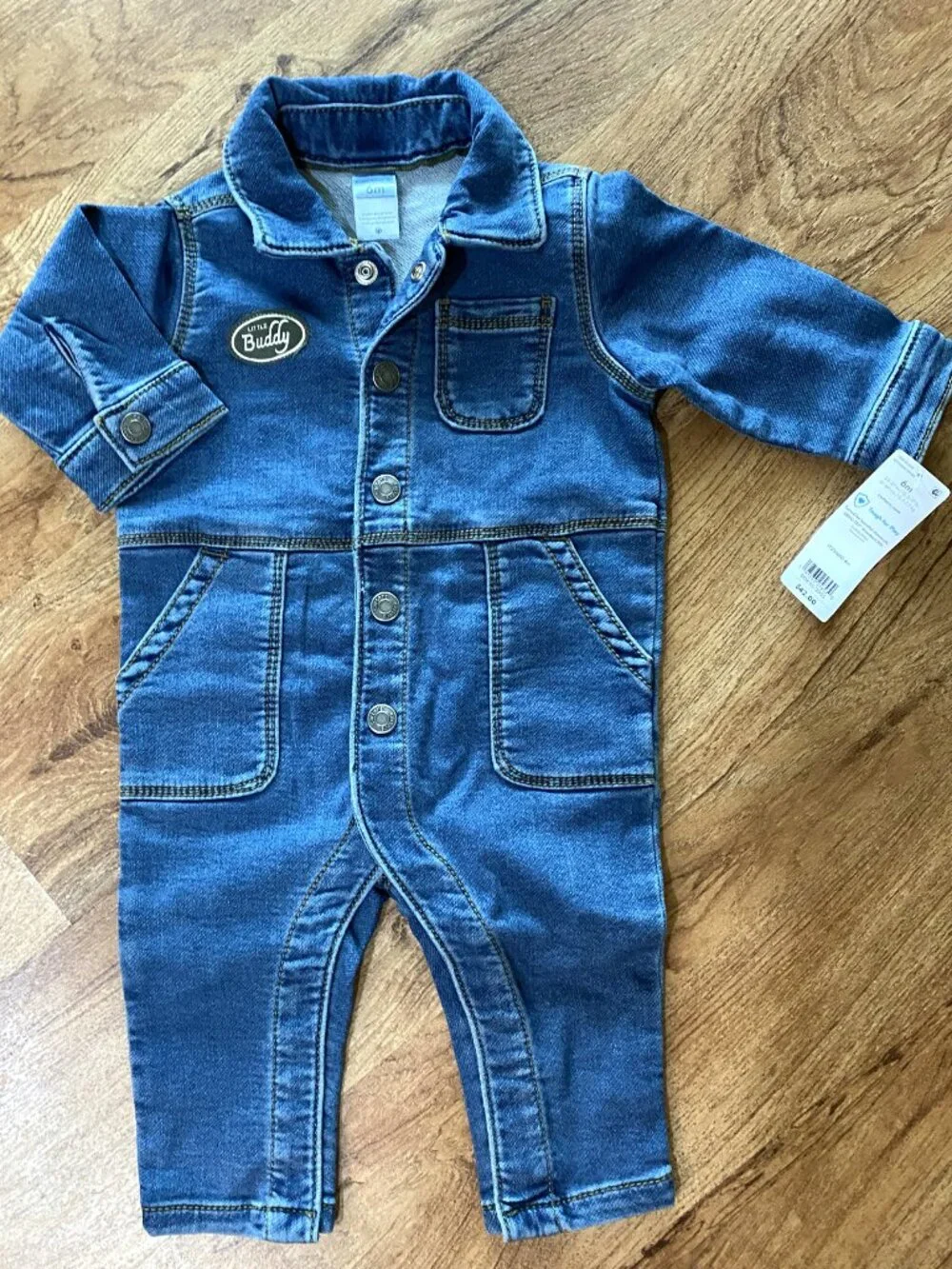 Lot NWT Carters Buddy Denim Coveralls & 2 Pair of Jeans-6-9Mont